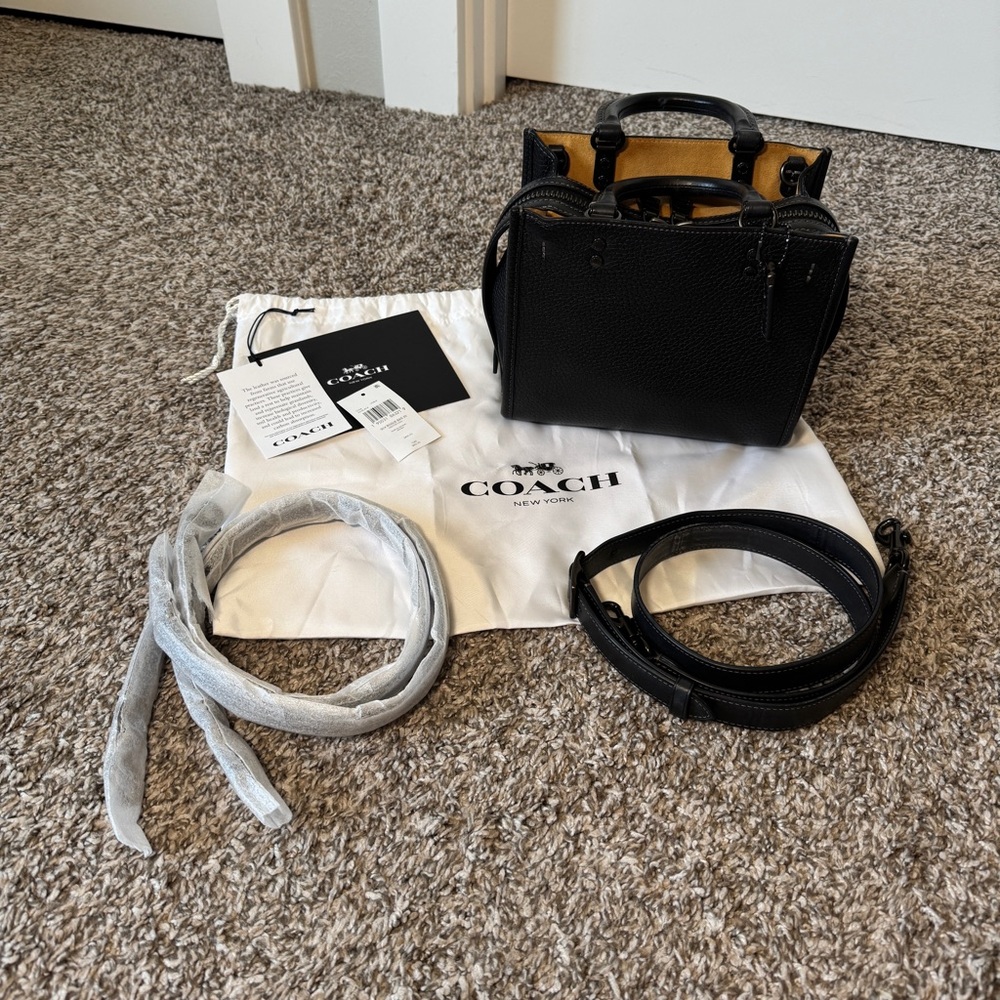 Coach Rogue 20 Black Satchel Bag